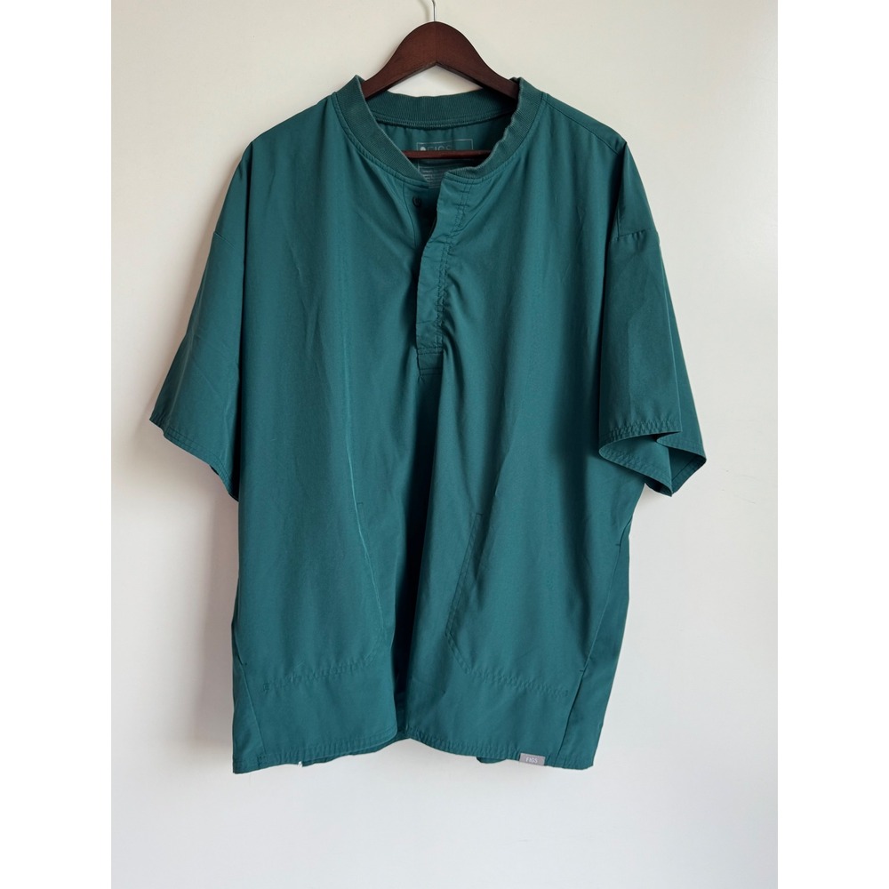 FIGS Technical Collection Mens XXL Hunter Green Henley Scrub Top M21SW1057